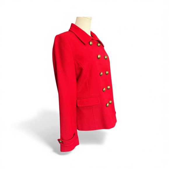 🔴 EUC OLD NAVY Red Double-Breasted Wool-Blend Coat | Sz M - Picture 3 of 8